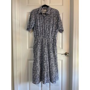 Items Vintage Midi Dress blue floral cottagecore retro SUPER RARE FIND